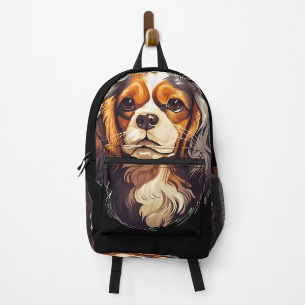 Item preview, Cavalier king charles spaniels mini dog breed black and tan puppy cute illustration designed and sold by NBSStore.