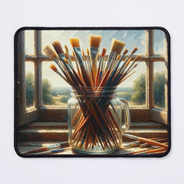 Item preview, Jar of Paintbrushes Oil Painting designed and sold by Zestpond.
