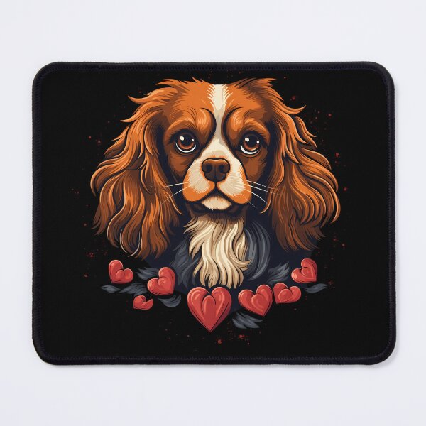 Item preview, Cavalier king charles spaniels mini dog breed black and tan puppy cute illustration designed and sold by NBSStore.