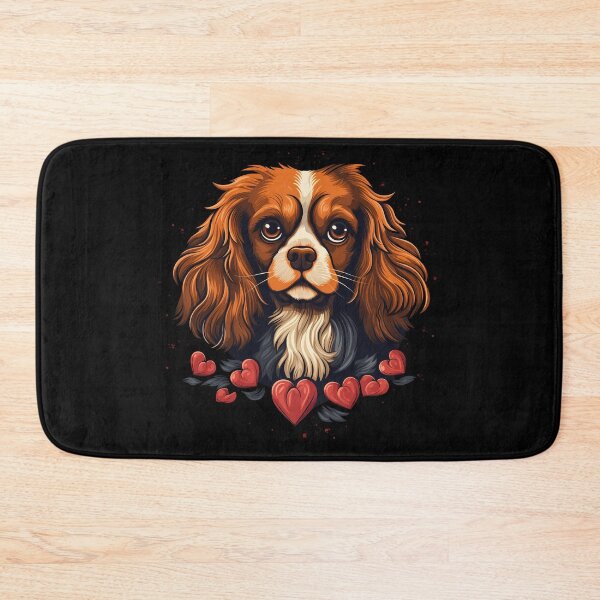 Item preview, Cavalier king charles spaniels mini dog breed black and tan puppy cute illustration designed and sold by NBSStore.