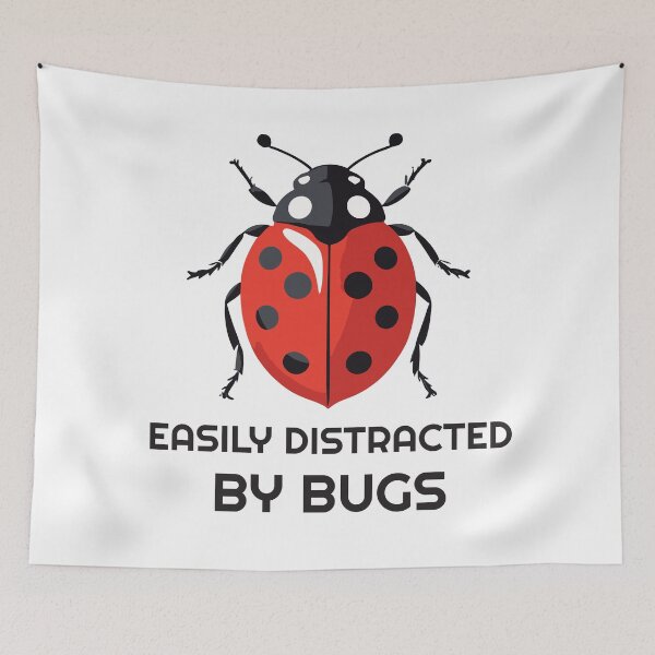Item preview, Easily distracted by bugs - ladybug designed and sold by twisted-dot.