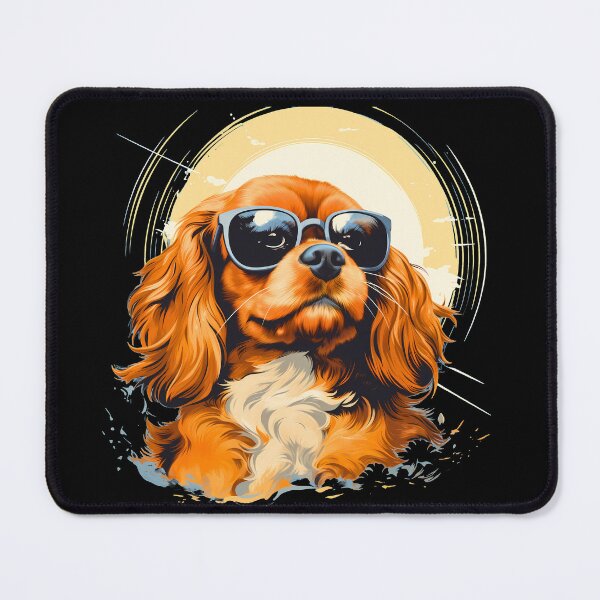 Item preview, Cavalier king charles spaniels mini dog breed black and tan puppy cute illustration designed and sold by NBSStore.