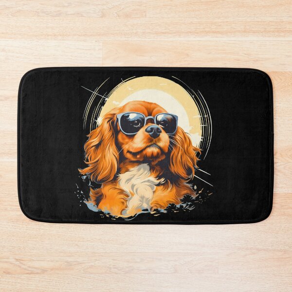 Item preview, Cavalier king charles spaniels mini dog breed black and tan puppy cute illustration designed and sold by NBSStore.