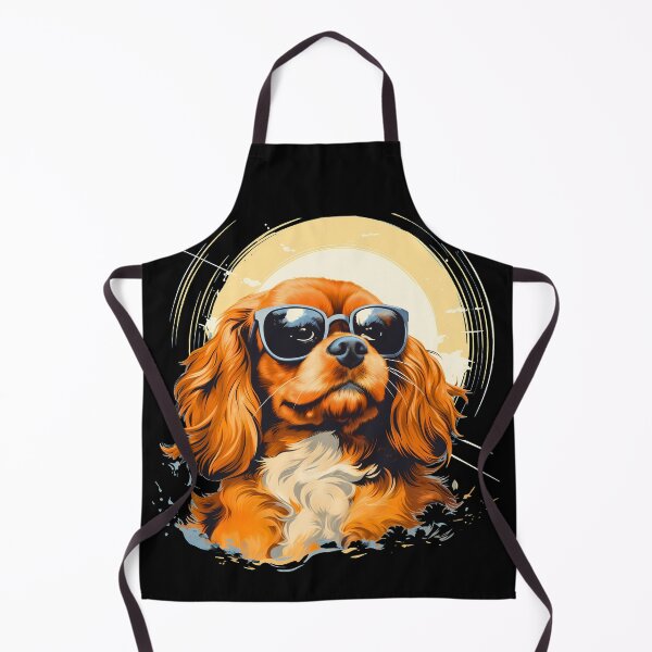 Item preview, Cavalier king charles spaniels mini dog breed black and tan puppy cute illustration designed and sold by NBSStore.