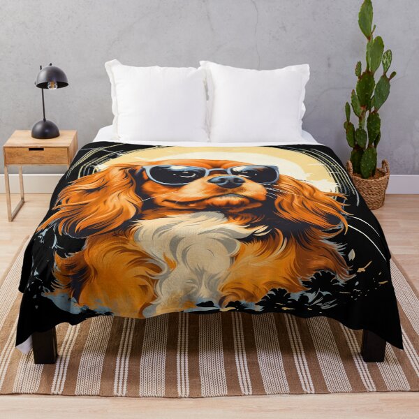 Item preview, Cavalier king charles spaniels mini dog breed black and tan puppy cute illustration designed and sold by NBSStore.