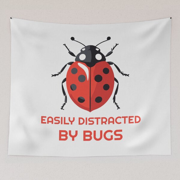 Item preview, Easily distracted by bugs - ladybug designed and sold by twisted-dot.