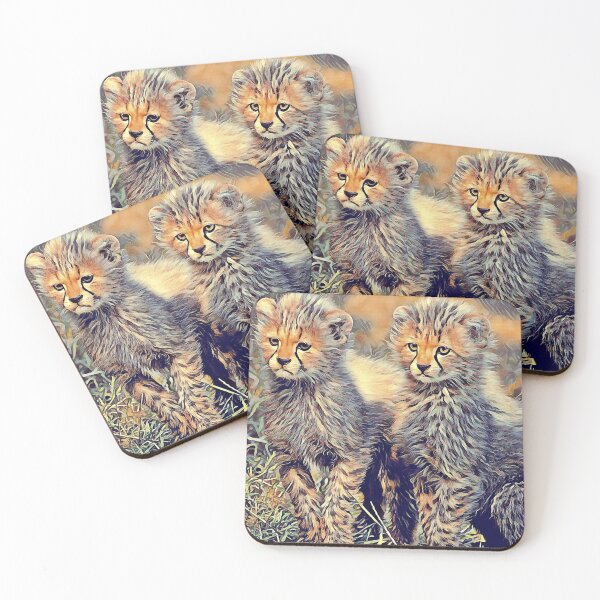 Item preview, Adorable Baby Cheetahs - Dark Background designed and sold by TGAL2.