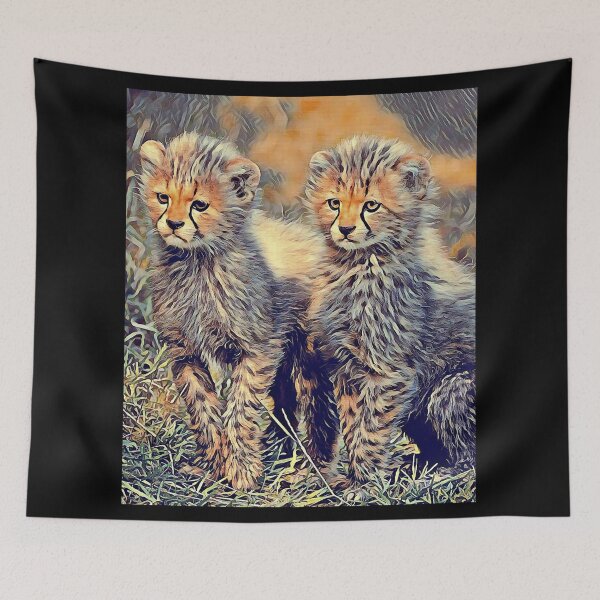 Item preview, Adorable Baby Cheetahs - Dark Background designed and sold by TGAL2.