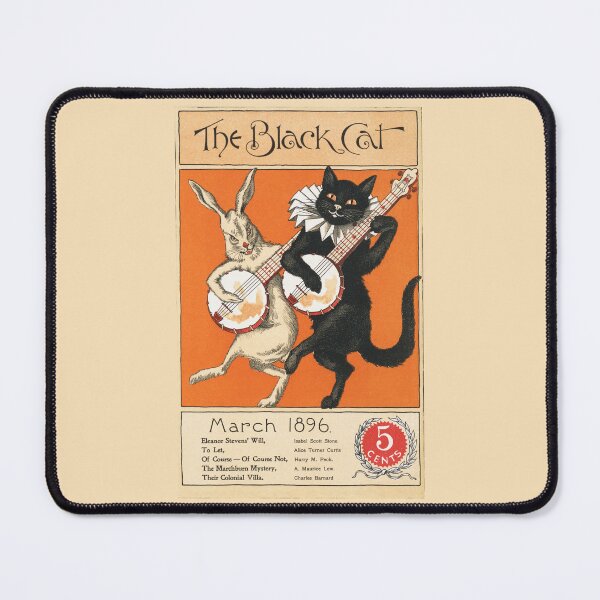 Item preview, Nelly Littlehale Murphys Deframed Black Cat - Vintage March 1896 Print designed and sold by EmeraldeaArt.