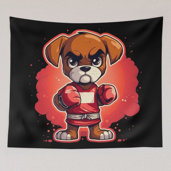 Item preview, Funny boxer dog breed with boxing gloves illustration designed and sold by NBSStore.
