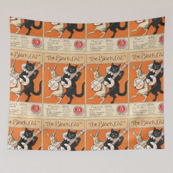 Item preview, Nelly Littlehale Murphys Deframed Black Cat - Vintage March 1896 Print designed and sold by EmeraldeaArt.
