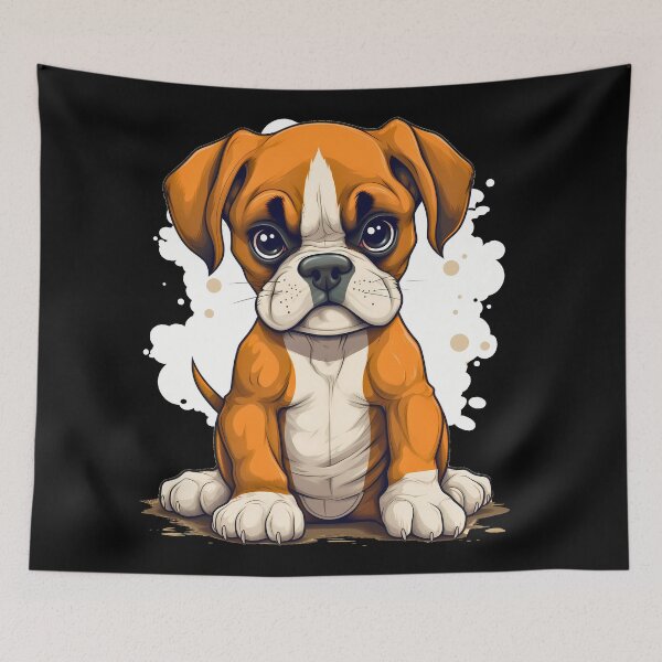 Item preview, Cute boxer dog breed puppy illustration designed and sold by NBSStore.