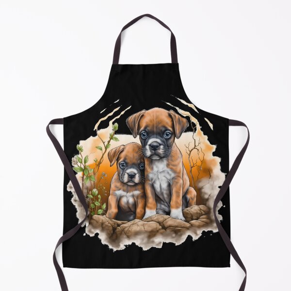 Item preview, Cute boxer dog breed puppies in nature illustration designed and sold by NBSStore.