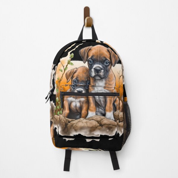 Item preview, Cute boxer dog breed puppies in nature illustration designed and sold by NBSStore.