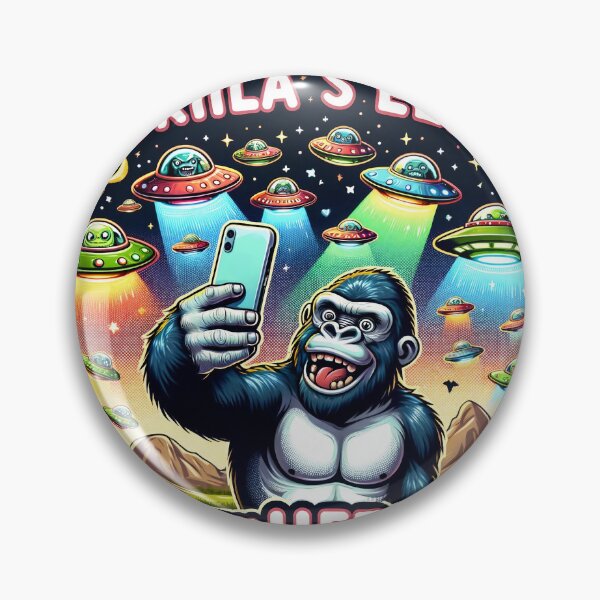 Item preview, Gorilla Selfie with UFOs designed and sold by Master-Print.
