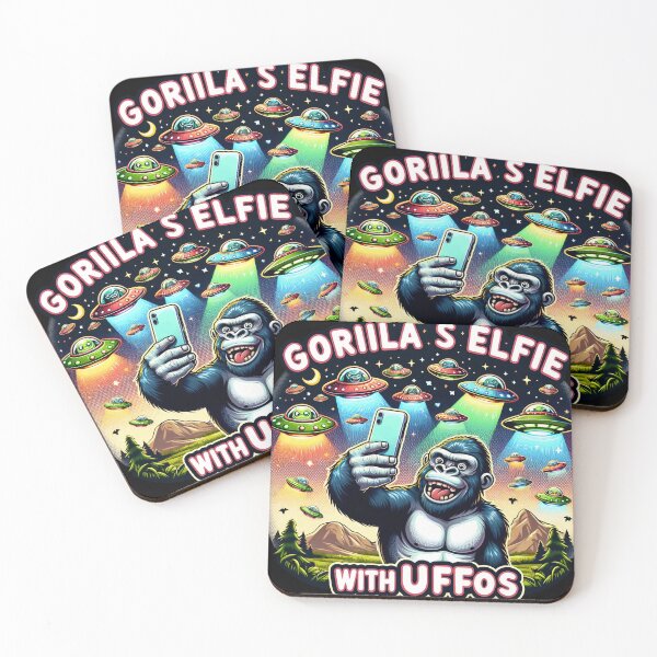 Item preview, Gorilla Selfie with UFOs designed and sold by Master-Print.