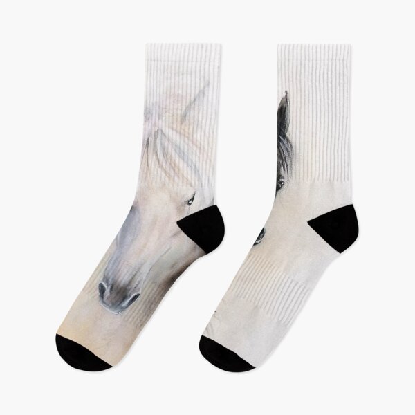 Item preview, Black and white horse heads, frontal view, painting designed and sold by clon-dot-net.
