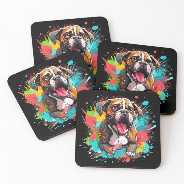 Item preview, Cute boxer dog breed colorful illustration designed and sold by NBSStore.