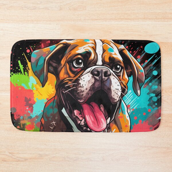 Item preview, Cute boxer dog breed colorful illustration designed and sold by NBSStore.