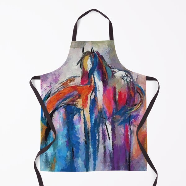 Item preview, Horse pond, horses drinking water from a pond, modern, painting designed and sold by clon-dot-net.