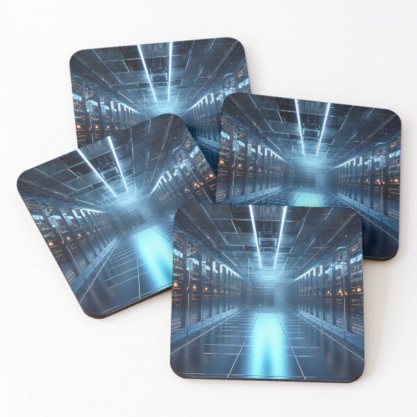 Item preview, Technology background of Data processing with server room designed and sold by frequent-art.