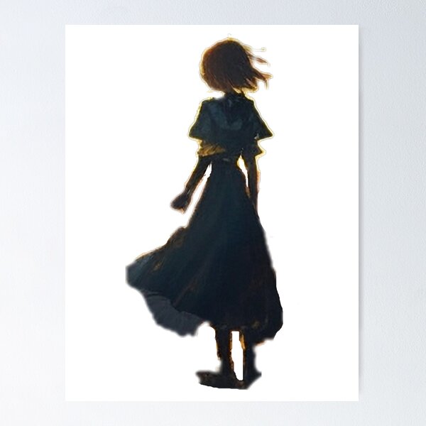 Item preview, Alone Girl Back Side at the Sunset, Painting designed and sold by TheGaliga.