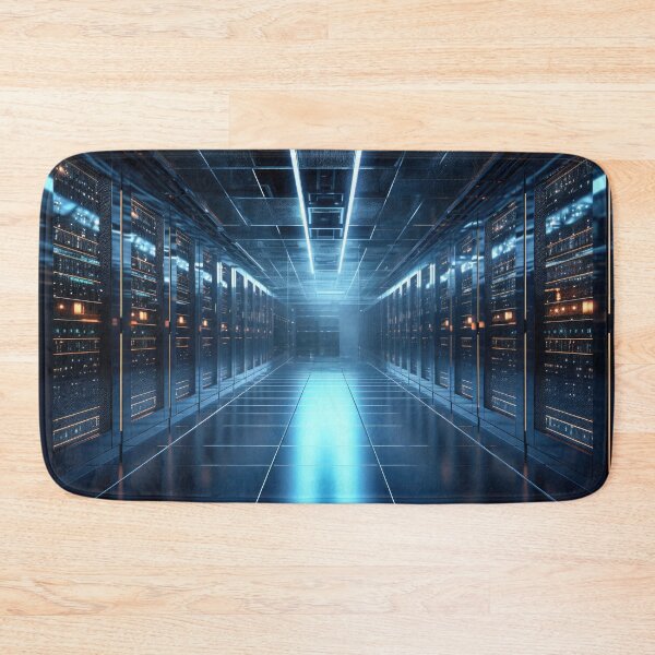 Item preview, Technology background of Data processing with server room designed and sold by frequent-art.