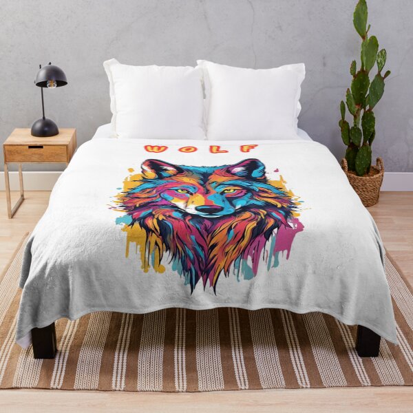 Item preview, For animal lovers. A colorful rainbow wolf designed and sold by GroonSpace.