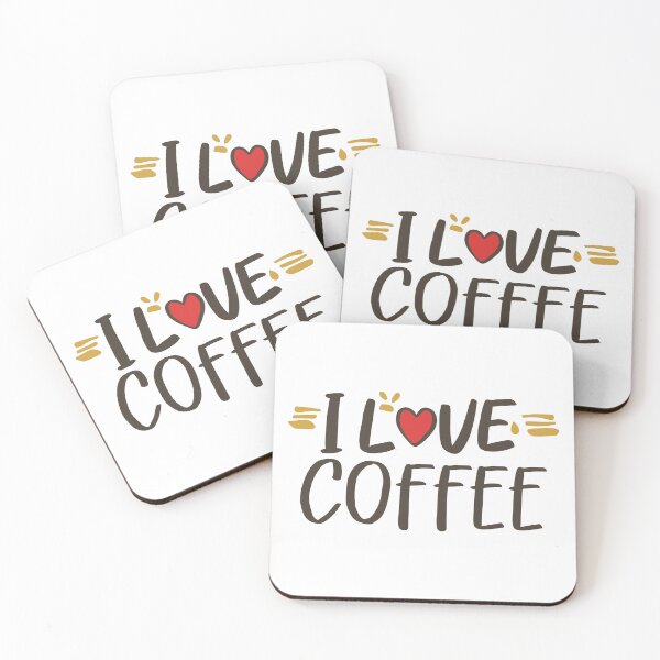 Item preview, Coffee Affection - Minimalist Red Heart Design: I Love Coffee designed and sold by HahaHandlesHub.