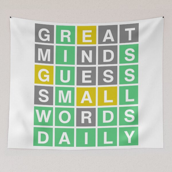 Item preview, Wordle - Great Minds Guess  Small Words Daily designed and sold by Riverside-Moon.