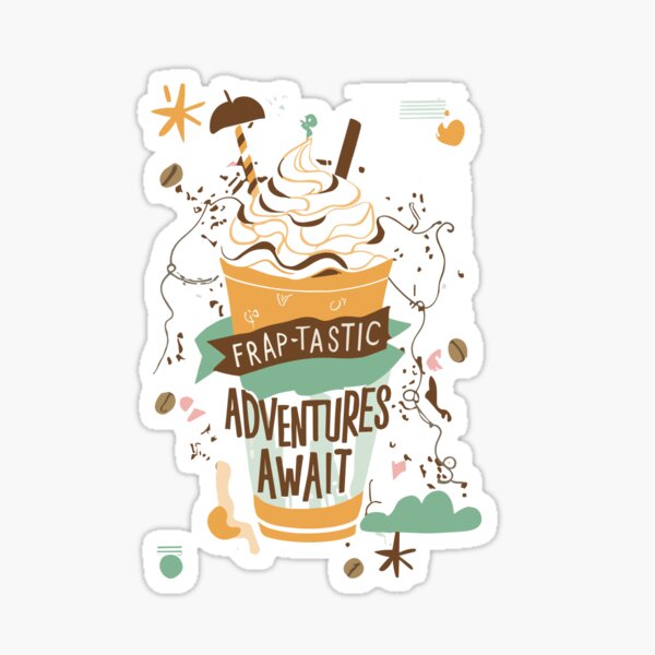 Item preview, Exciting Frap-Tastic Adventures Await - Festive Chilled Coffee Illustration designed and sold by HahaHandlesHub.