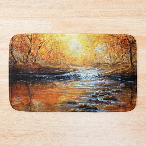 Item preview, Music of the stream, river passing through the woods under the sun, painting designed and sold by clon-dot-net.