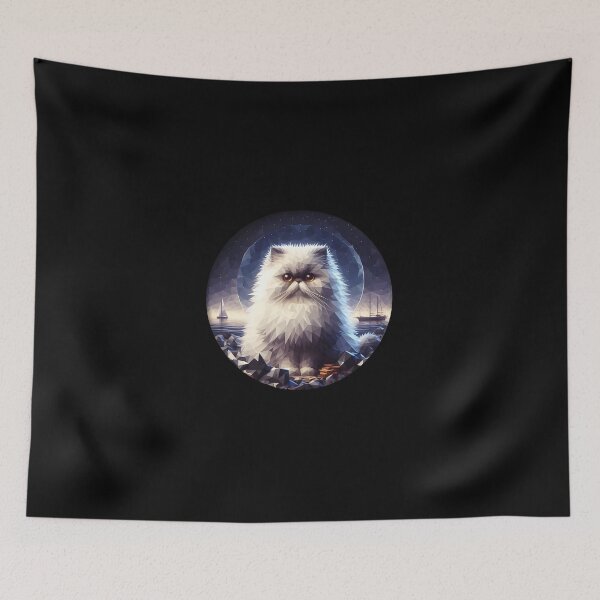 Item preview, Gato Persa Gris Low Poly (sin marco) designed and sold by SebastianArt75.
