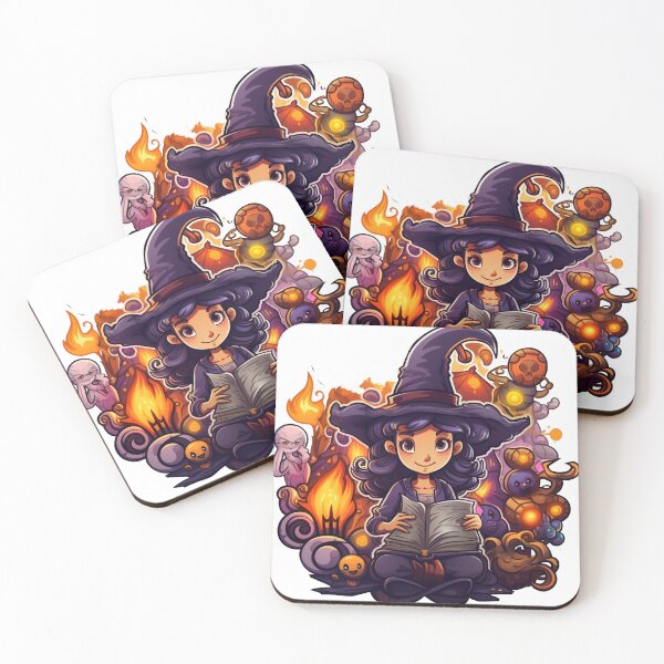 Item preview, Mystical Enigma: Cartoon Witch in Blue Sticker designed and sold by PureGlee.