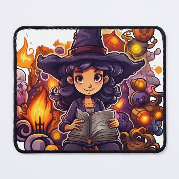 Item preview, Mystical Enigma: Cartoon Witch in Blue Sticker designed and sold by PureGlee.