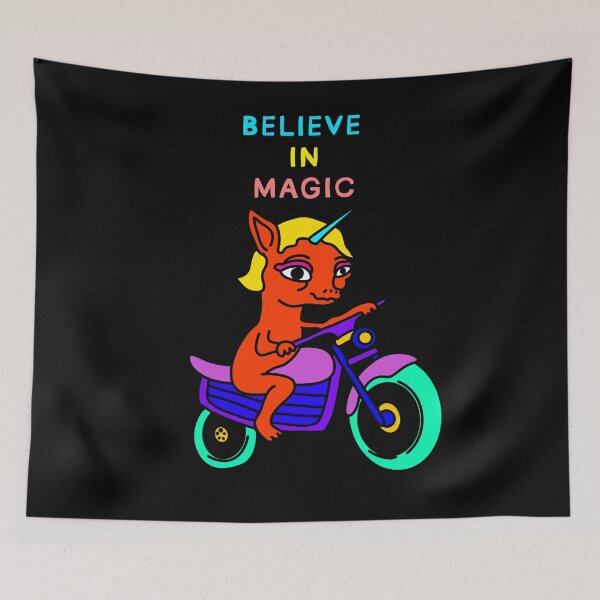 Artikelvorschau, Glauben Sie an Magin Unicorn auf dem Motorrad entworfen und verkauft von NOTSNIW ART.