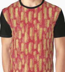 Fancy Gold Brush Pattern Graphic T-Shirt