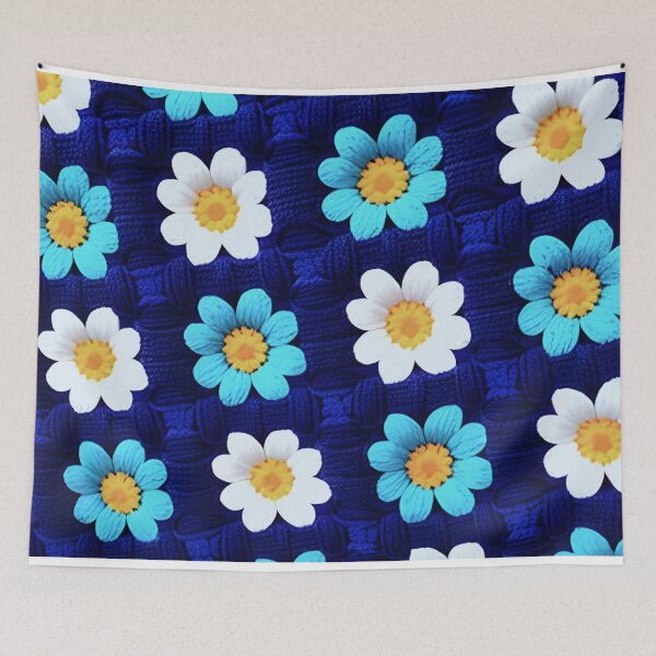 Item preview, Blue daisy granny square designed and sold by Lily Lola.