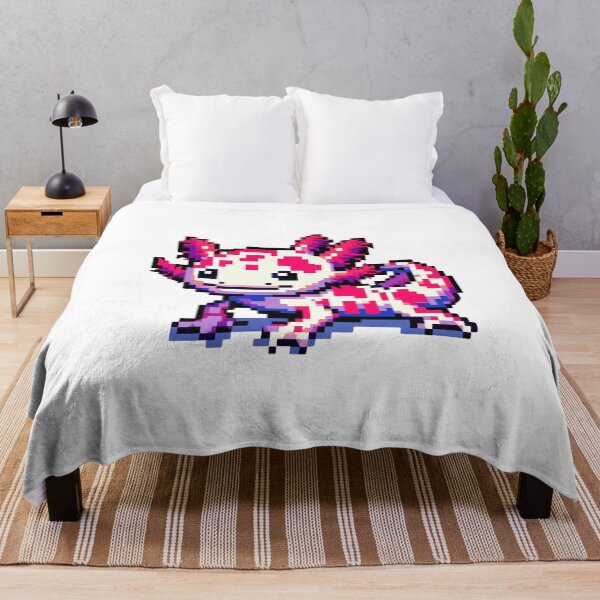 Item preview, Purple Pixelated Axolotl - 16 Bit Retro Video Game Style designed and sold by HausKatz.