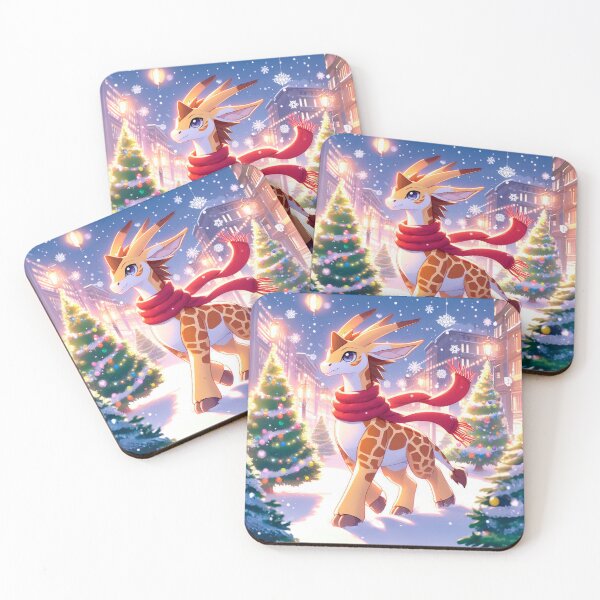 Item preview, Elegant Giraffe: Christmas Stroll in Long Scarves designed and sold by Targa-desing.