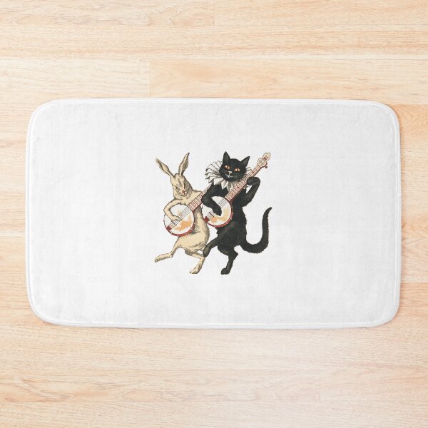 Item preview, Musical Companions: Banjo Cat and Hare Cutout - N. L. Murphys Vintage Art designed and sold by EmeraldeaArt.