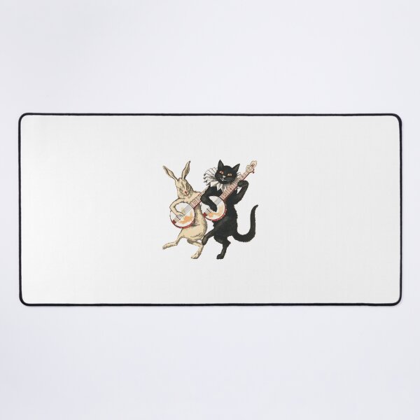 Item preview, Musical Companions: Banjo Cat and Hare Cutout - N. L. Murphys Vintage Art designed and sold by EmeraldeaArt.
