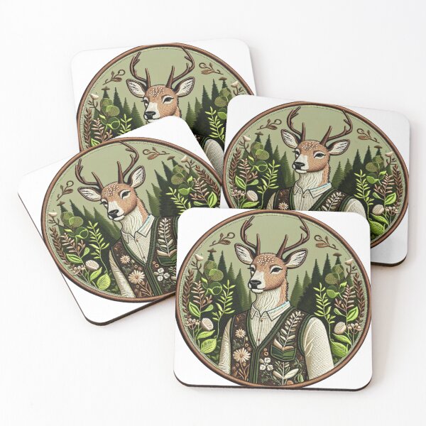 Item preview, Forester's Harmony: Deer with Flora, Guardian of Verdure designed and sold by #Adulting Central.