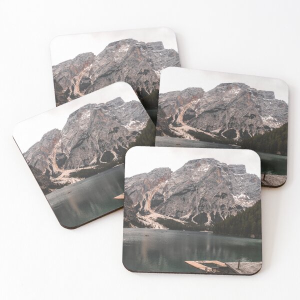 Item preview, Mountain lake with wooden pier designed and sold by rhosbahu.