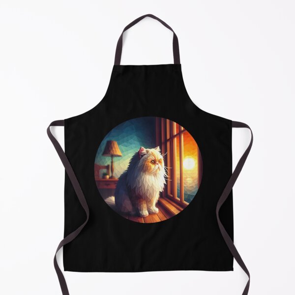 Item preview, Low Poly Persian Cat Looking Out the Window (no frame) designed and sold by SebastianArt75.