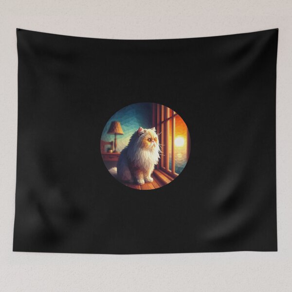 Item preview, Gato Persa Low Poly Mirando por la Ventana (sin marco) designed and sold by SebastianArt75.