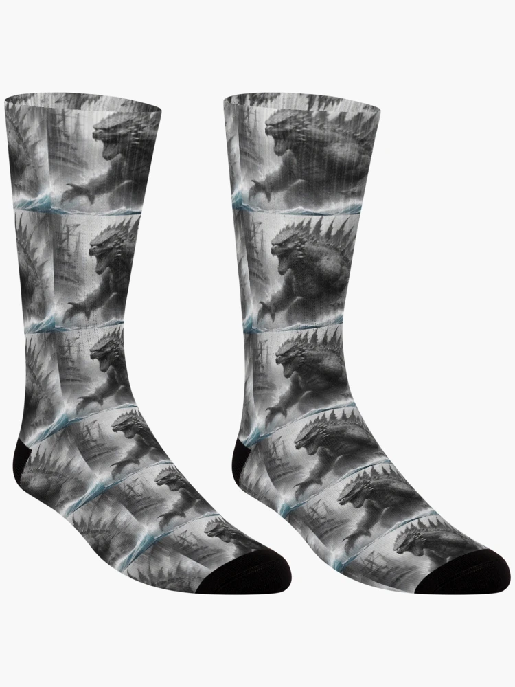 Thumbnail 3 of 5, Socks, Godzilla Attacks designed and sold by Ragedaddy72.