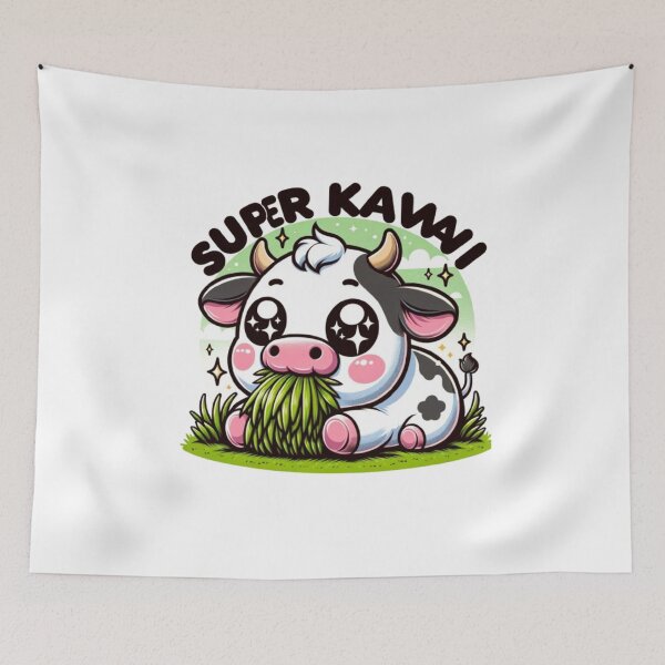 Item preview, Cute Kawaii Cow Eating Grass designed and sold by lAnJefurtifeu.