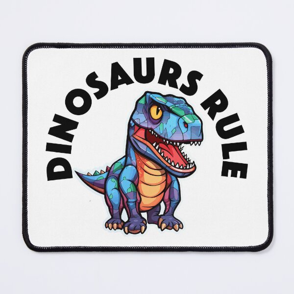 Item preview, Colorful Geometric Dinosaur - Dinosaurs Rule (Black Lettering) designed and sold by VelvetRoom.