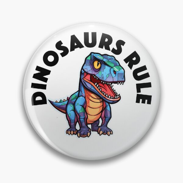 Item preview, Colorful Geometric Dinosaur - Dinosaurs Rule (Black Lettering) designed and sold by VelvetRoom.